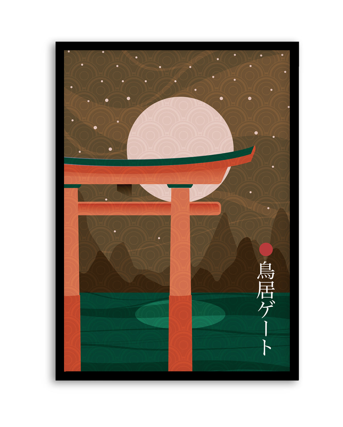 Moonlit Torii Gate by Fadil Roze | Art Print