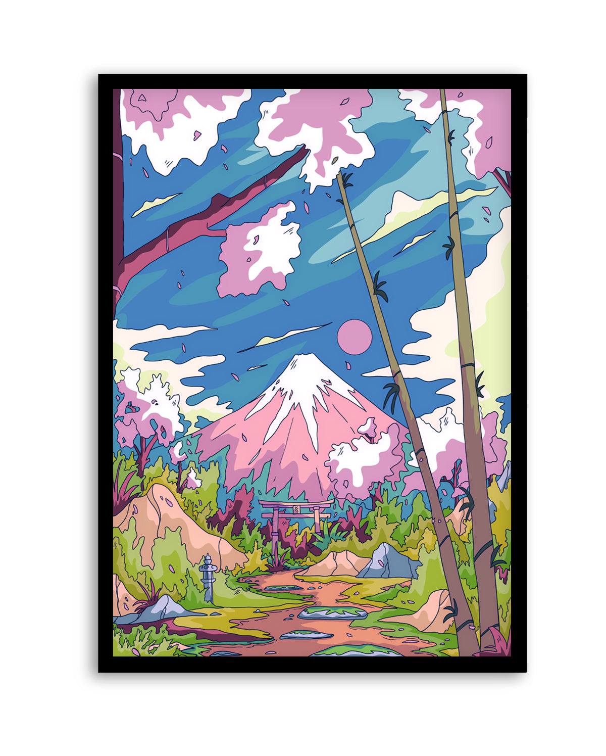 Mount Fuji Cherry Path by Stephen Wade | Art Print