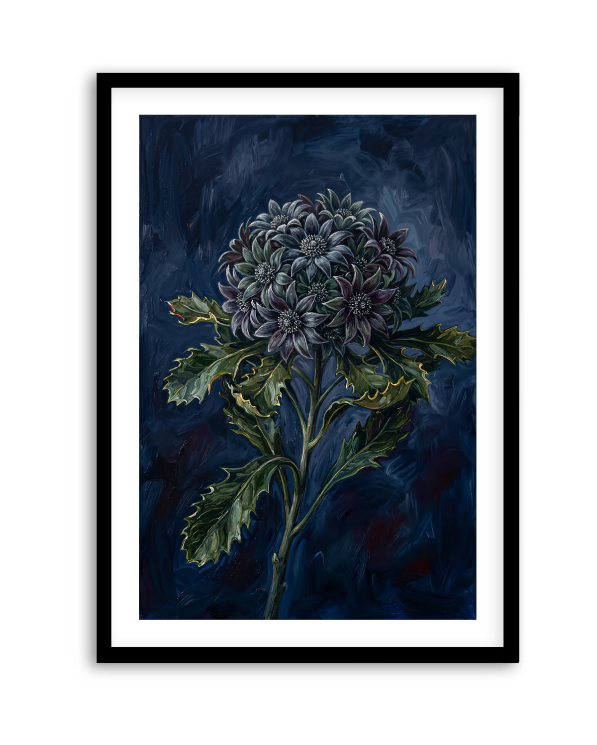 Magnific On Navy Botanicals Study | Art Print