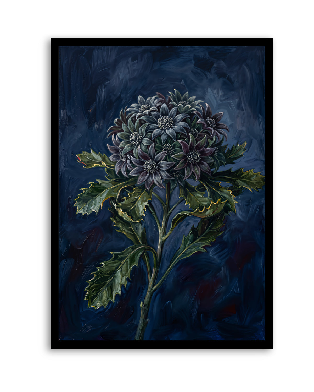 Magnific On Navy Botanicals Study | Art Print