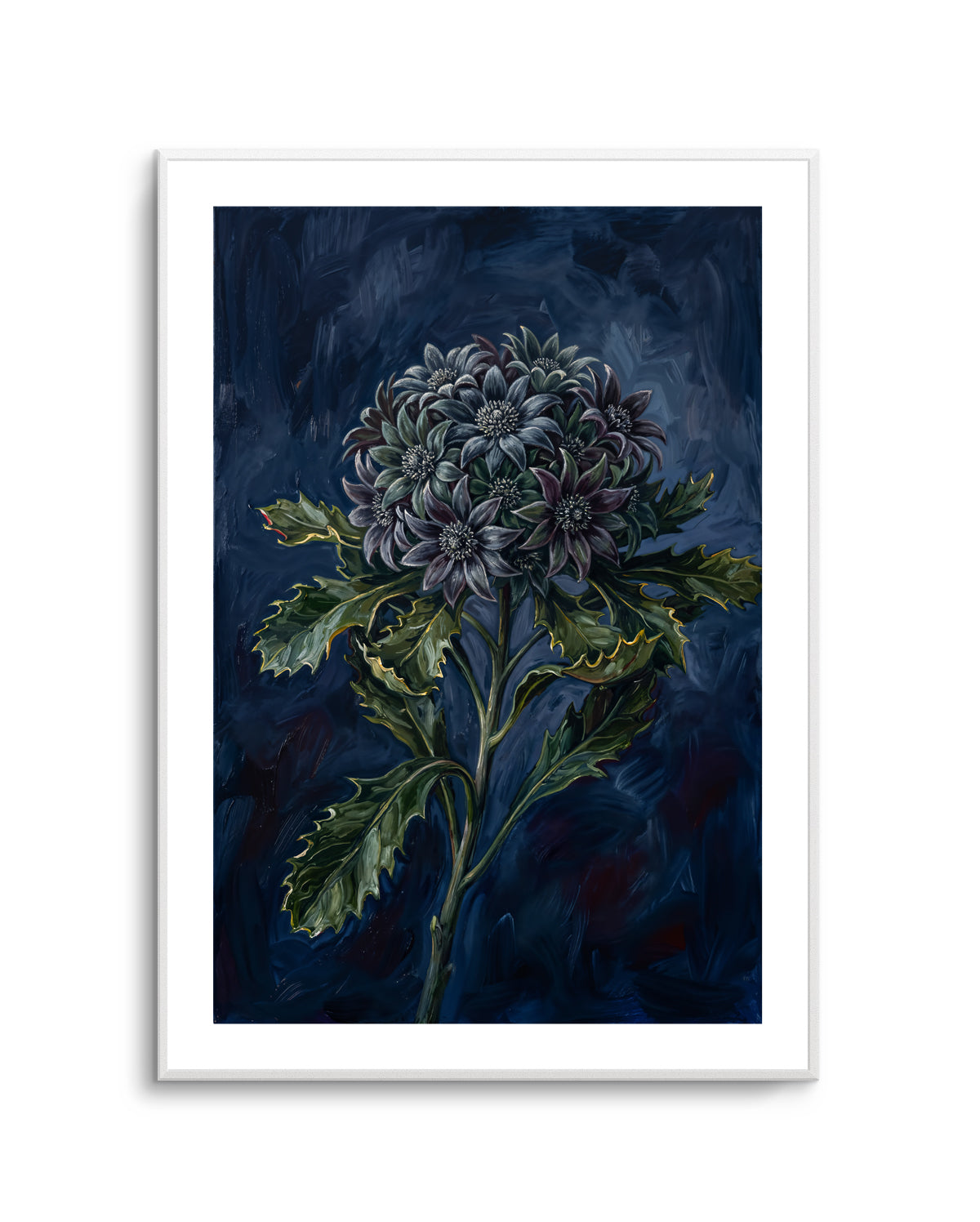 Magnific On Navy Botanicals Study | Art Print
