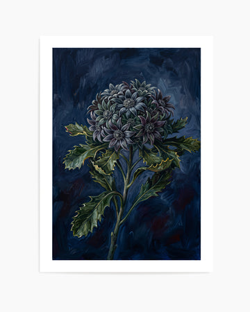 Magnific On Navy Botanicals Study | Art Print