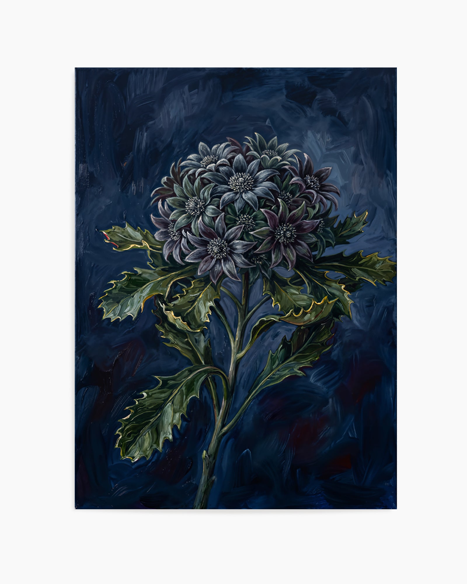 Magnific On Navy Botanicals Study | Art Print