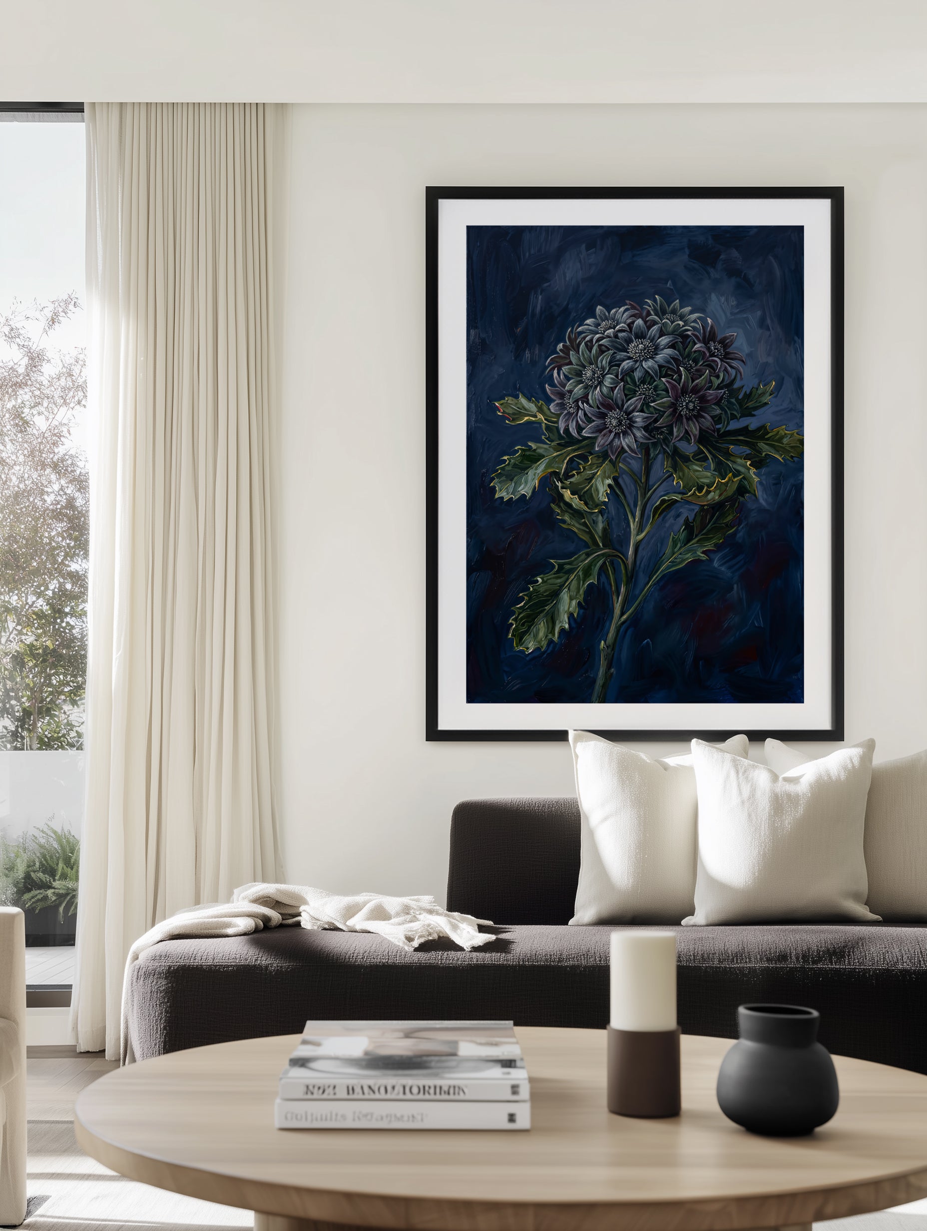 Magnific On Navy Botanicals Study | Art Print