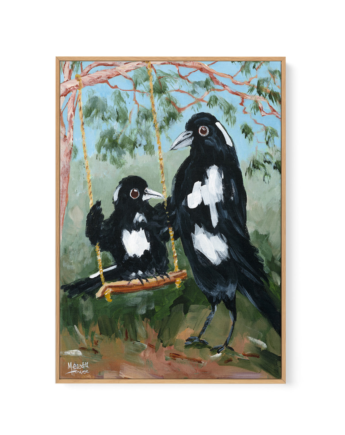 Magpie Swing by Meredith Howse | Framed Canvas Art Print
