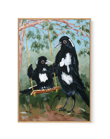 Magpie Swing by Meredith Howse | Framed Canvas Art Print