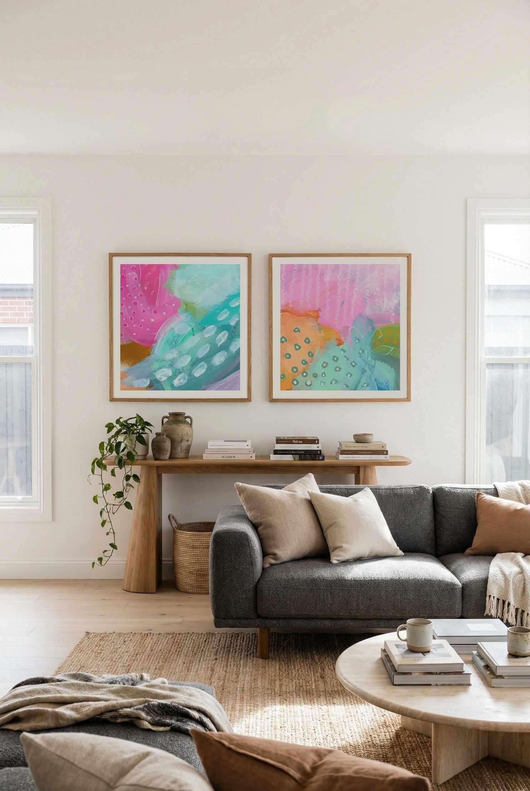 Mahli Square I & II Art Print Set of 2 | Matching Wall Art from Olive et Oriel where you can shop wallpaper and artworks online