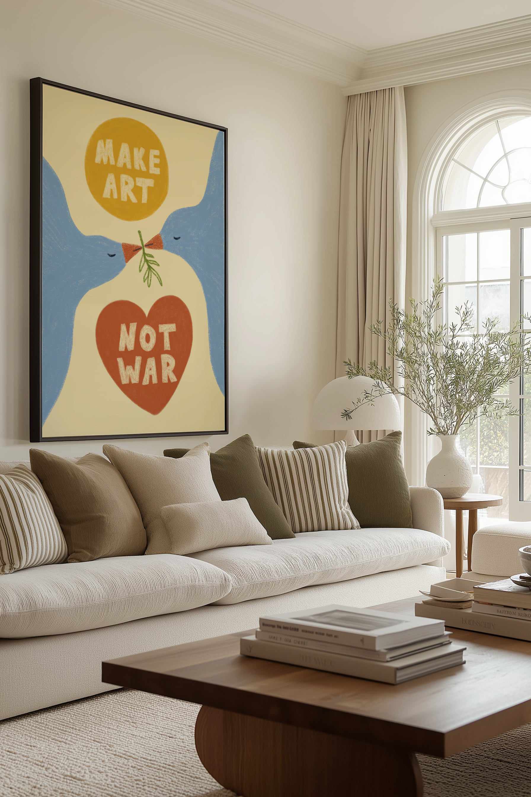 Make Art Not War | Framed Canvas Art Print