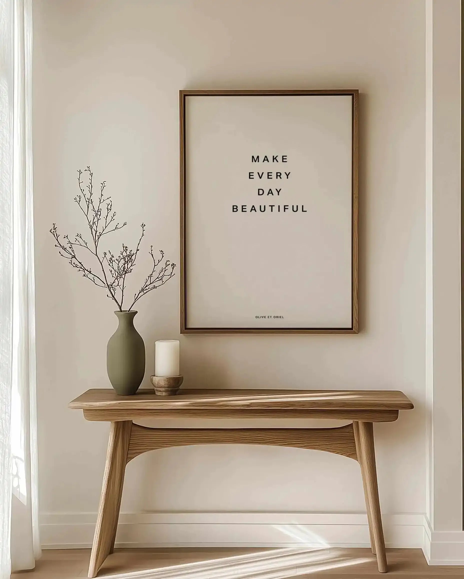 Make Every Day Beautiful | Framed Canvas Art Print from Olive et Oriel where you can shop wallpaper and artworks online