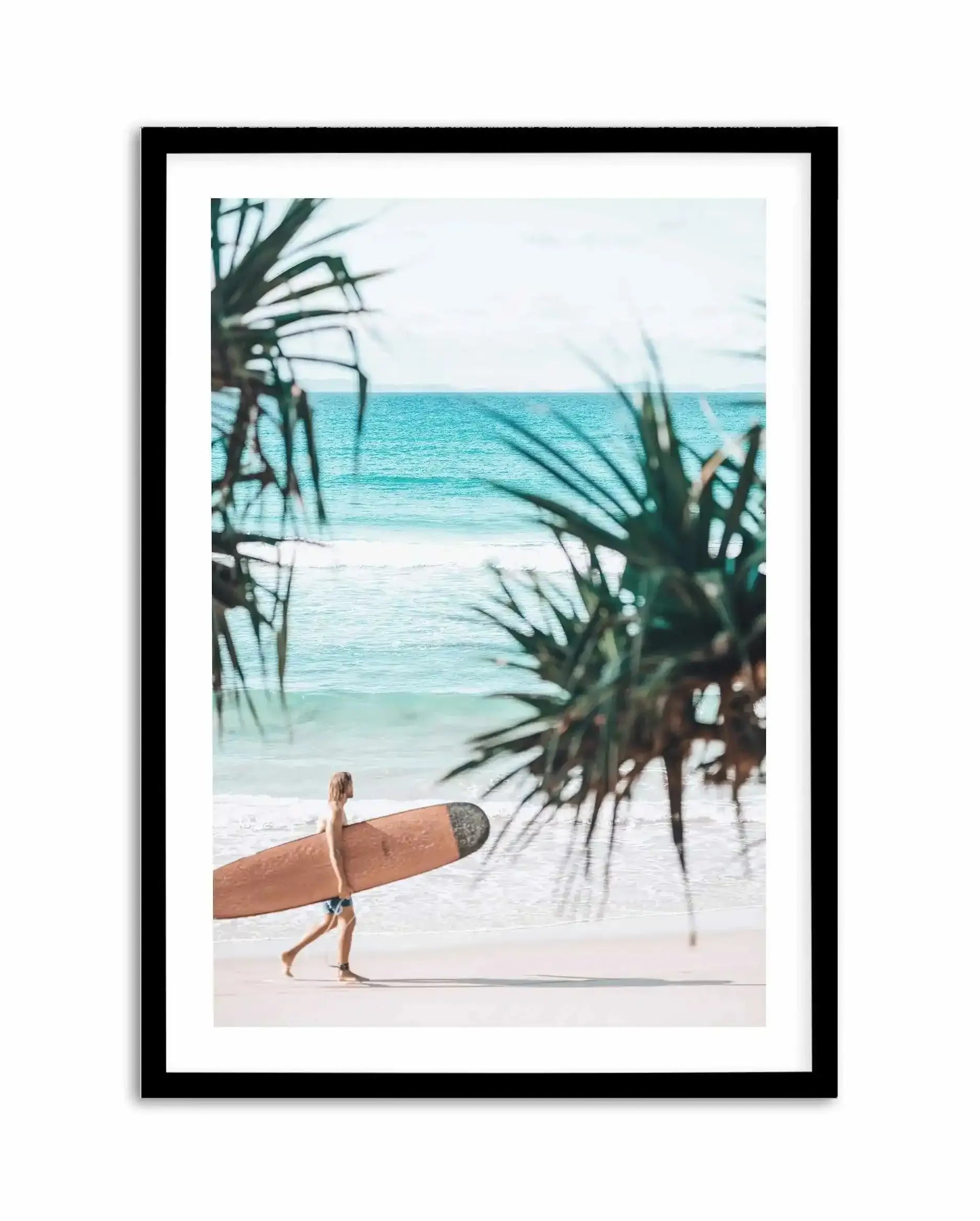 Mal Rider | Wategos Art Print-PRINT-Olive et Oriel-Olive et Oriel-A4 | 8.3" x 11.7" | 21 x 29.7cm-Black-With White Border-Buy-Australian-Art-Prints-Online-with-Olive-et-Oriel-Your-Artwork-Specialists-Austrailia-Decorate-With-Coastal-Photo-Wall-Art-Prints-From-Our-Beach-House-Artwork-Collection-Fine-Poster-and-Framed-Artwork