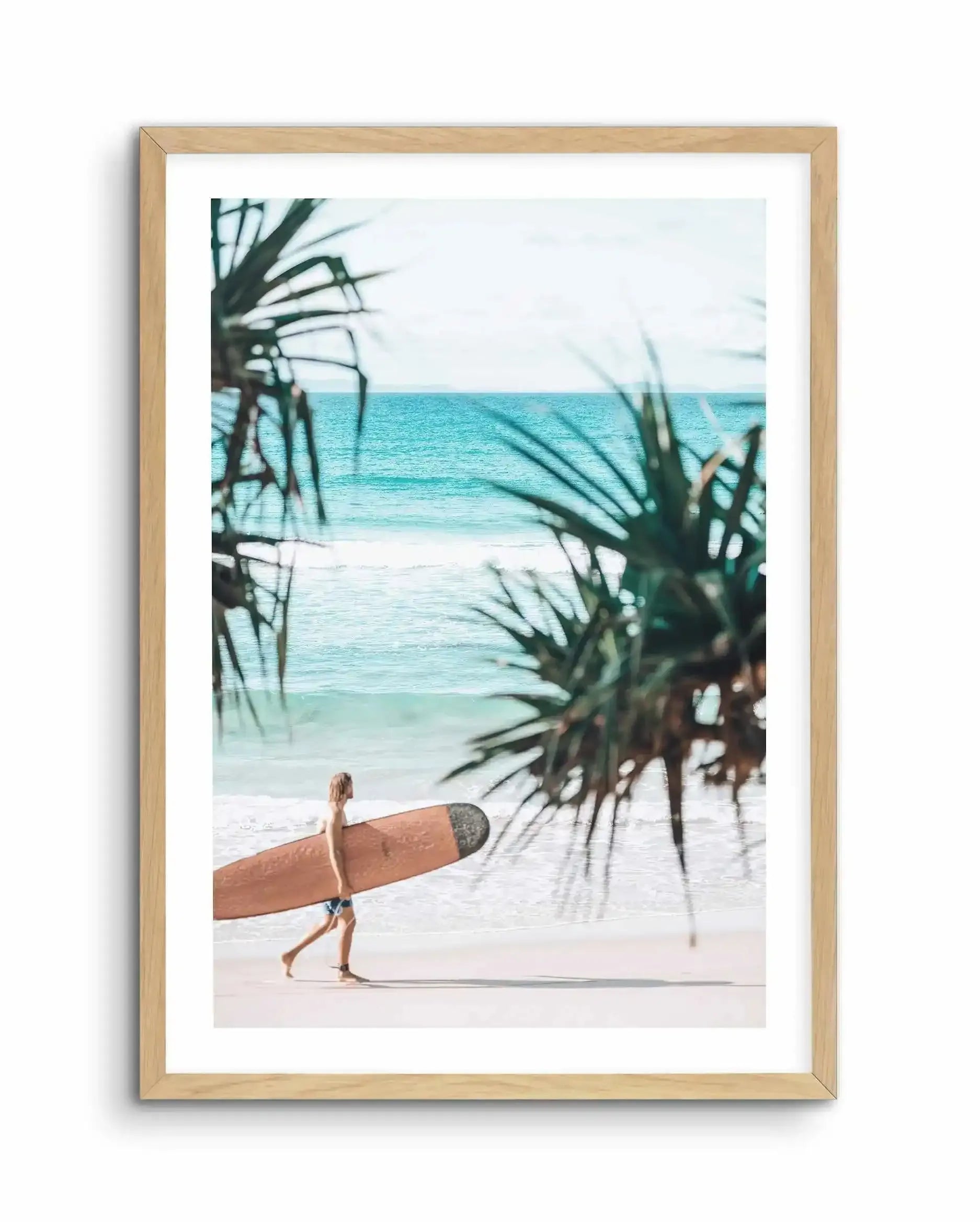 Mal Rider | Wategos Art Print-PRINT-Olive et Oriel-Olive et Oriel-A4 | 8.3" x 11.7" | 21 x 29.7cm-Oak-With White Border-Buy-Australian-Art-Prints-Online-with-Olive-et-Oriel-Your-Artwork-Specialists-Austrailia-Decorate-With-Coastal-Photo-Wall-Art-Prints-From-Our-Beach-House-Artwork-Collection-Fine-Poster-and-Framed-Artwork