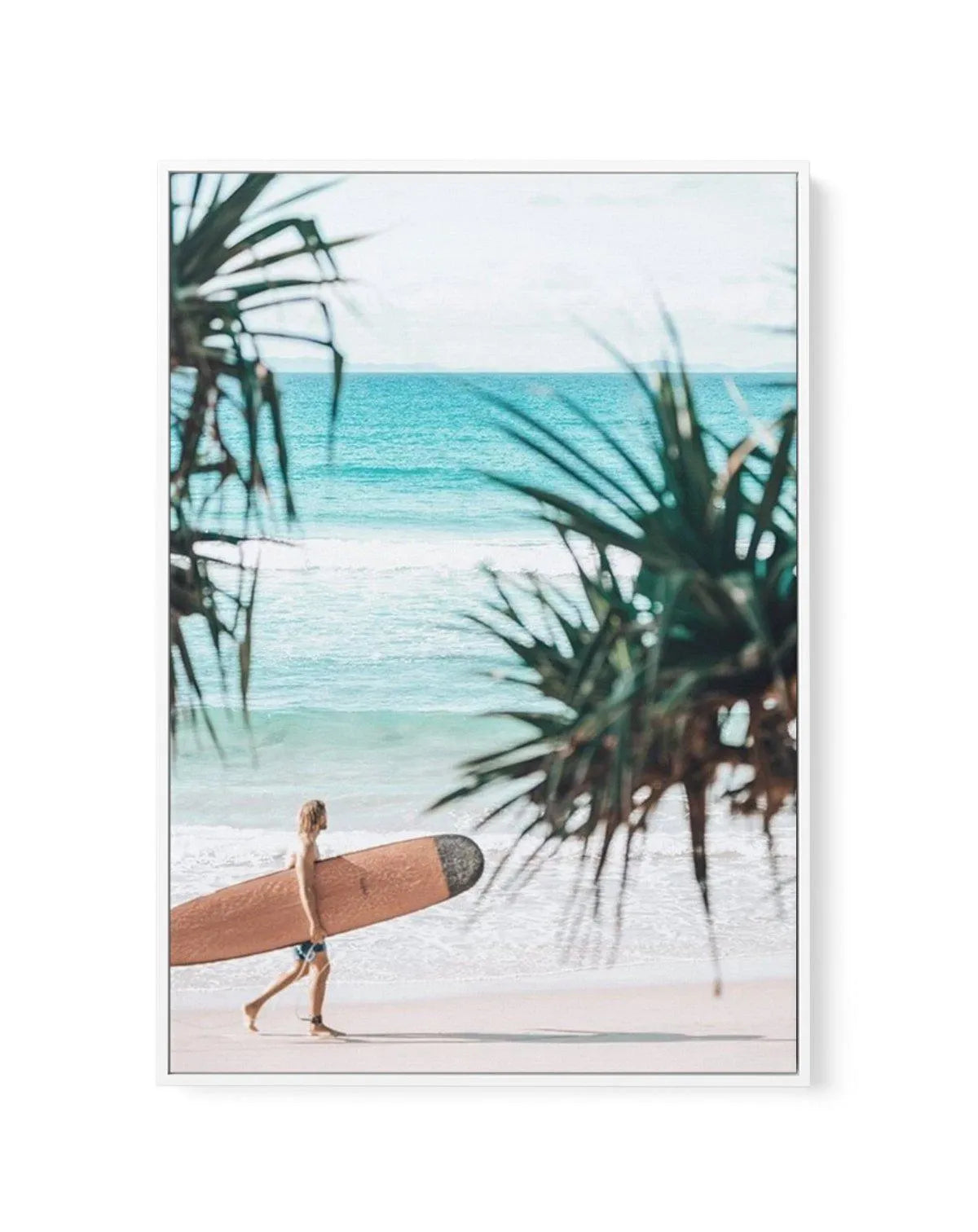 Mal Rider | Wategos | Framed Canvas-CANVAS-You can shop wall art online with Olive et Oriel for everything from abstract art to fun kids wall art. Our beautiful modern art prints and canvas art are available from large canvas prints to wall art paintings and our proudly Australian artwork collection offers only the highest quality framed large wall art and canvas art Australia - You can buy fashion photography prints or Hampton print posters and paintings on canvas from Olive et Oriel and have t