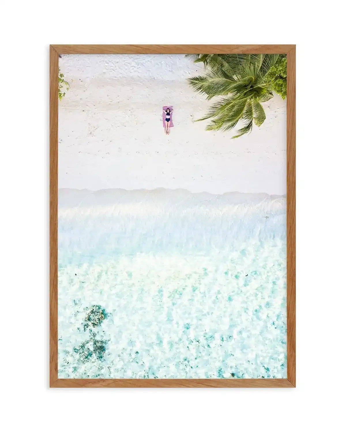 Maldives From Above Art Print-PRINT-Olive et Oriel-Olive et Oriel-50x70 cm | 19.6" x 27.5"-Walnut-With White Border-Buy-Australian-Art-Prints-Online-with-Olive-et-Oriel-Your-Artwork-Specialists-Austrailia-Decorate-With-Coastal-Photo-Wall-Art-Prints-From-Our-Beach-House-Artwork-Collection-Fine-Poster-and-Framed-Artwork