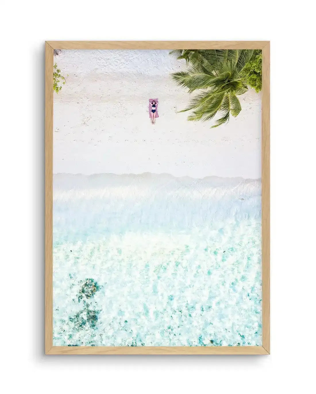 Maldives From Above Art Print-PRINT-Olive et Oriel-Olive et Oriel-A5 | 5.8" x 8.3" | 14.8 x 21cm-Oak-With White Border-Buy-Australian-Art-Prints-Online-with-Olive-et-Oriel-Your-Artwork-Specialists-Austrailia-Decorate-With-Coastal-Photo-Wall-Art-Prints-From-Our-Beach-House-Artwork-Collection-Fine-Poster-and-Framed-Artwork