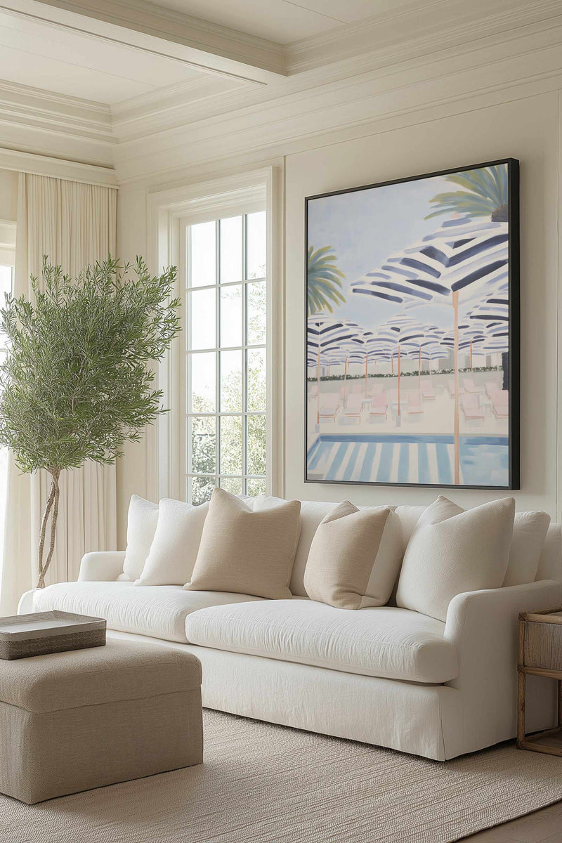 Malibu summer | Framed Canvas Art Print from Olive et Oriel where you can shop wallpaper and artworks online