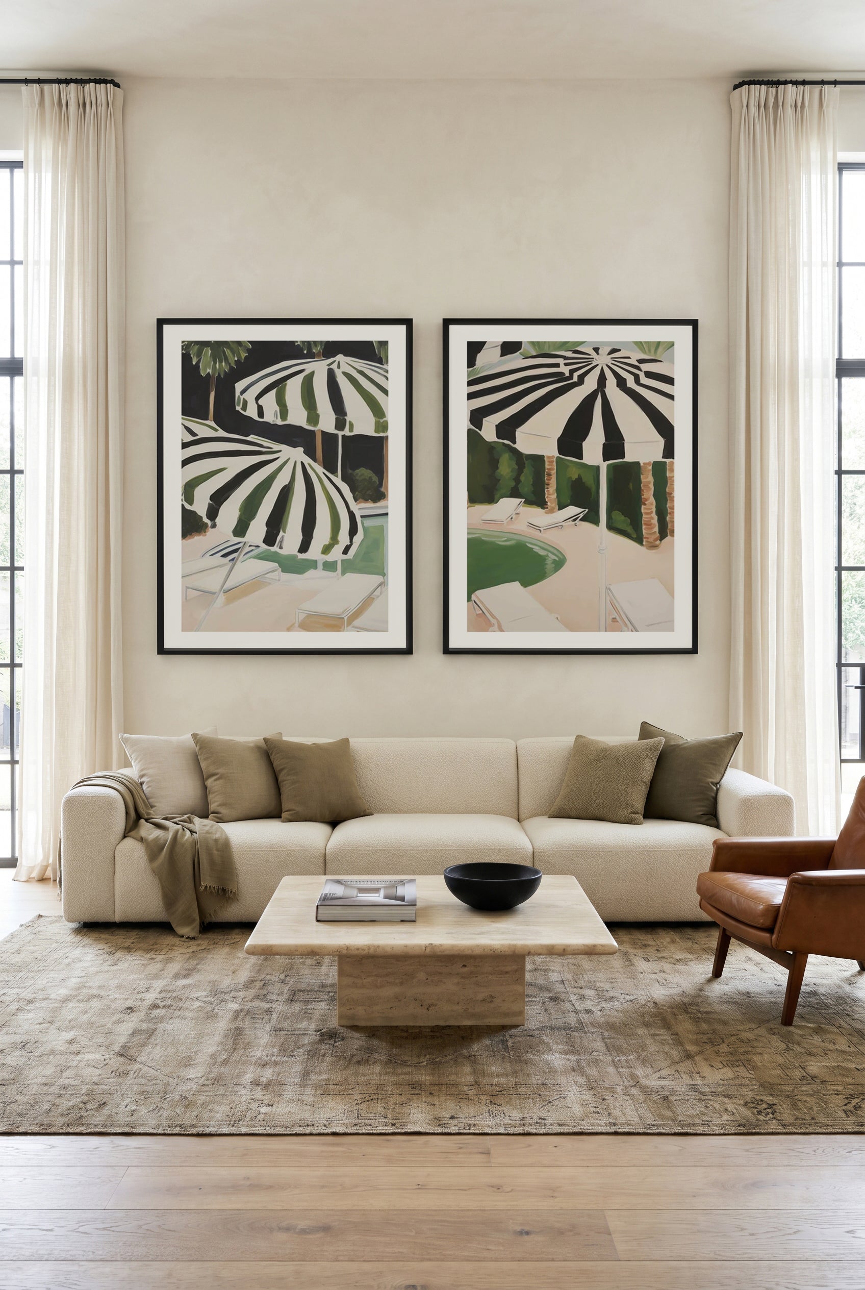 Malibu Chateau I & II Art Print Set of 2 | Matching Wall Art