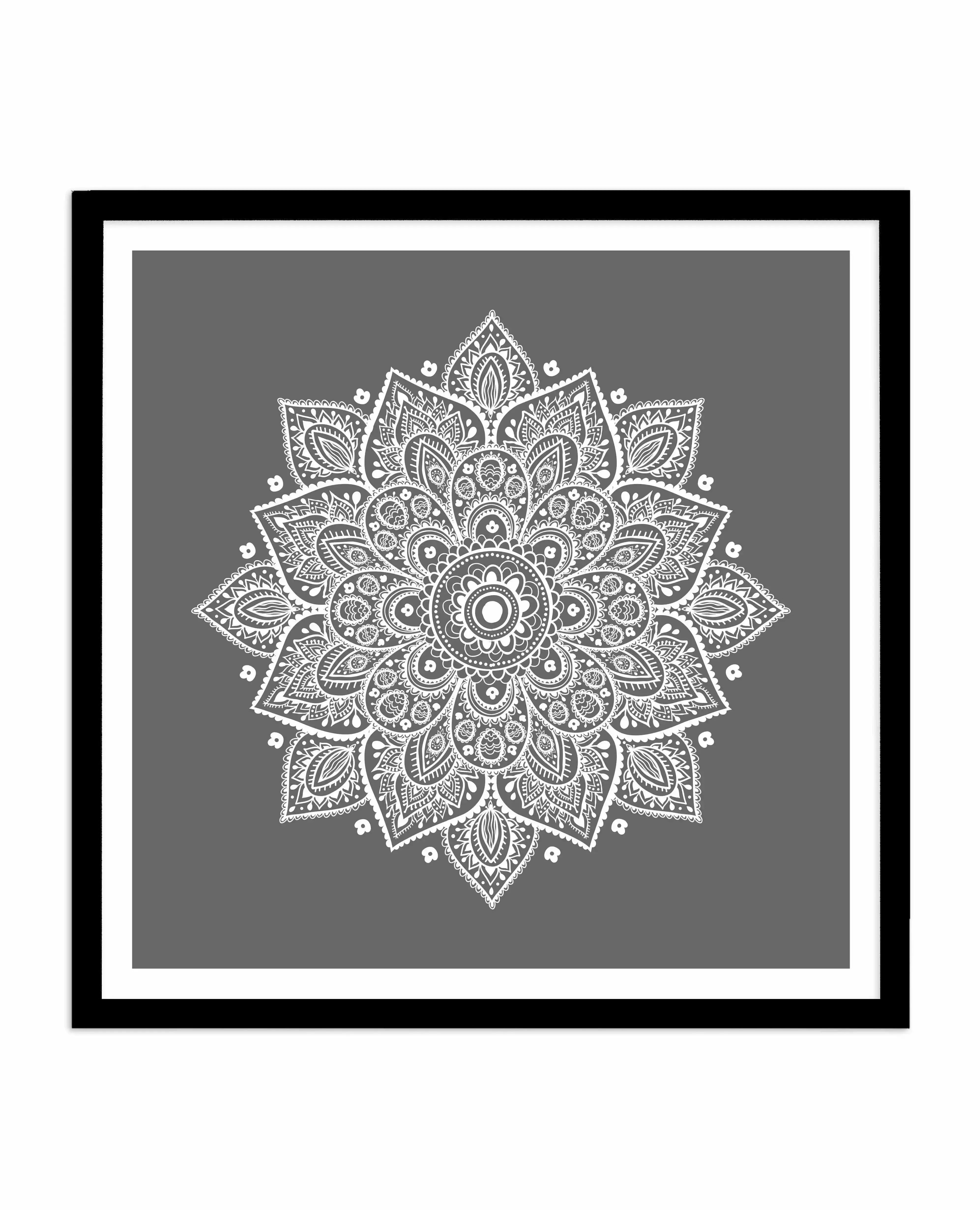 Mandala | Charcoal SQ Art Print-Buy-Bohemian-Wall-Art-Print-And-Boho-Pictures-from-Olive-et-Oriel-Bohemian-Wall-Art-Print-And-Boho-Pictures-And-Also-Boho-Abstract-Art-Paintings-On-Canvas-For-A-Girls-Bedroom-Wall-Decor-Collection-of-Boho-Style-Feminine-Art-Poster-and-Framed-Artwork-Update-Your-Home-Decorating-Style-With-These-Beautiful-Wall-Art-Prints-Australia