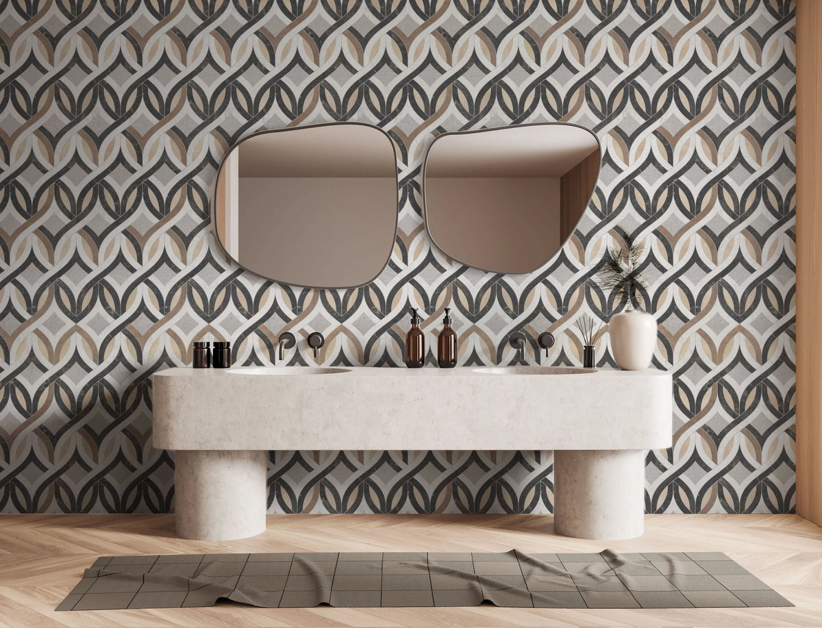 Marble Knots - Neutral Wallpaper from Olive et Oriel where you can shop wallpaper and artworks online