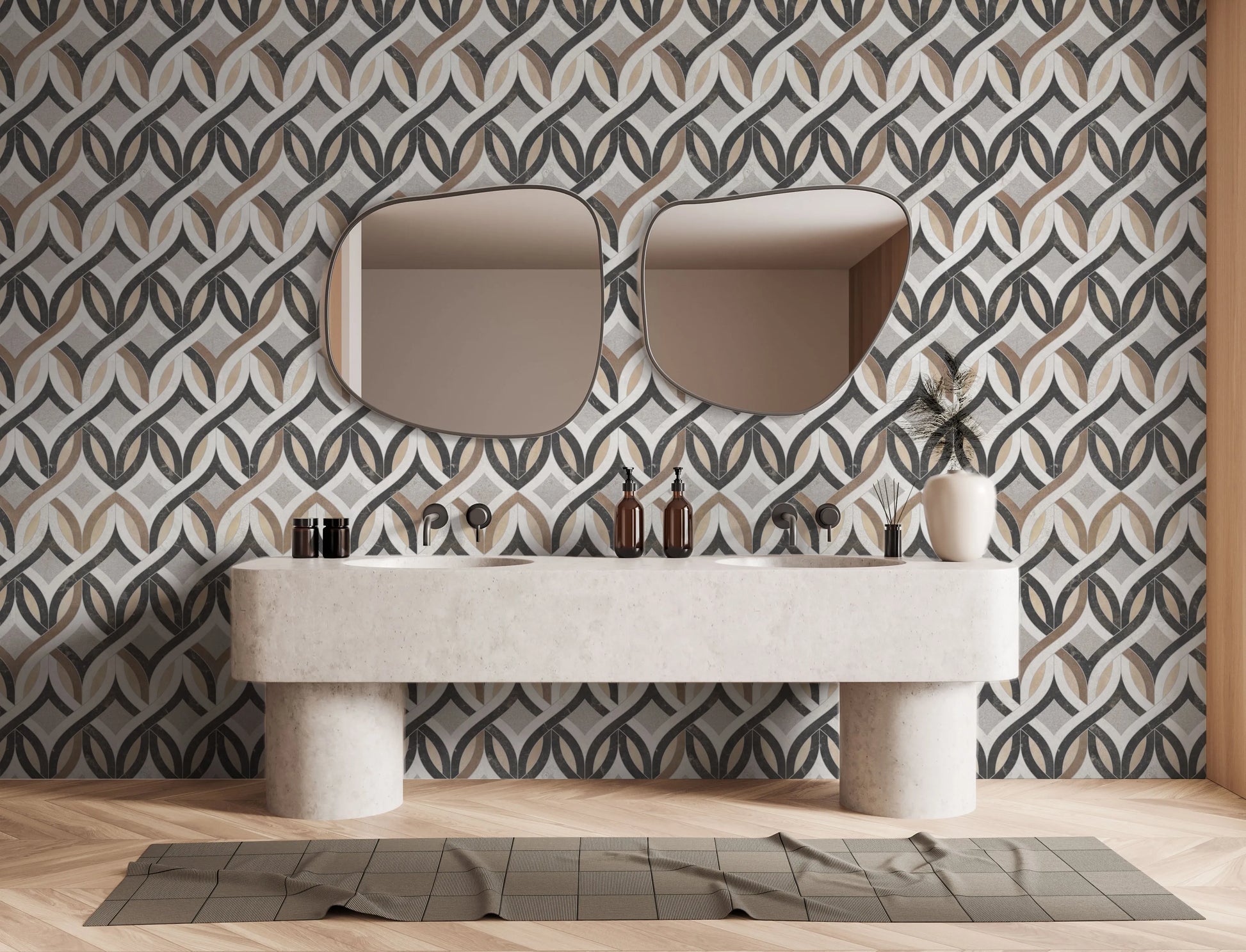 Marble Knots - Neutral Wallpaper from Olive et Oriel where you can shop wallpaper and artworks online