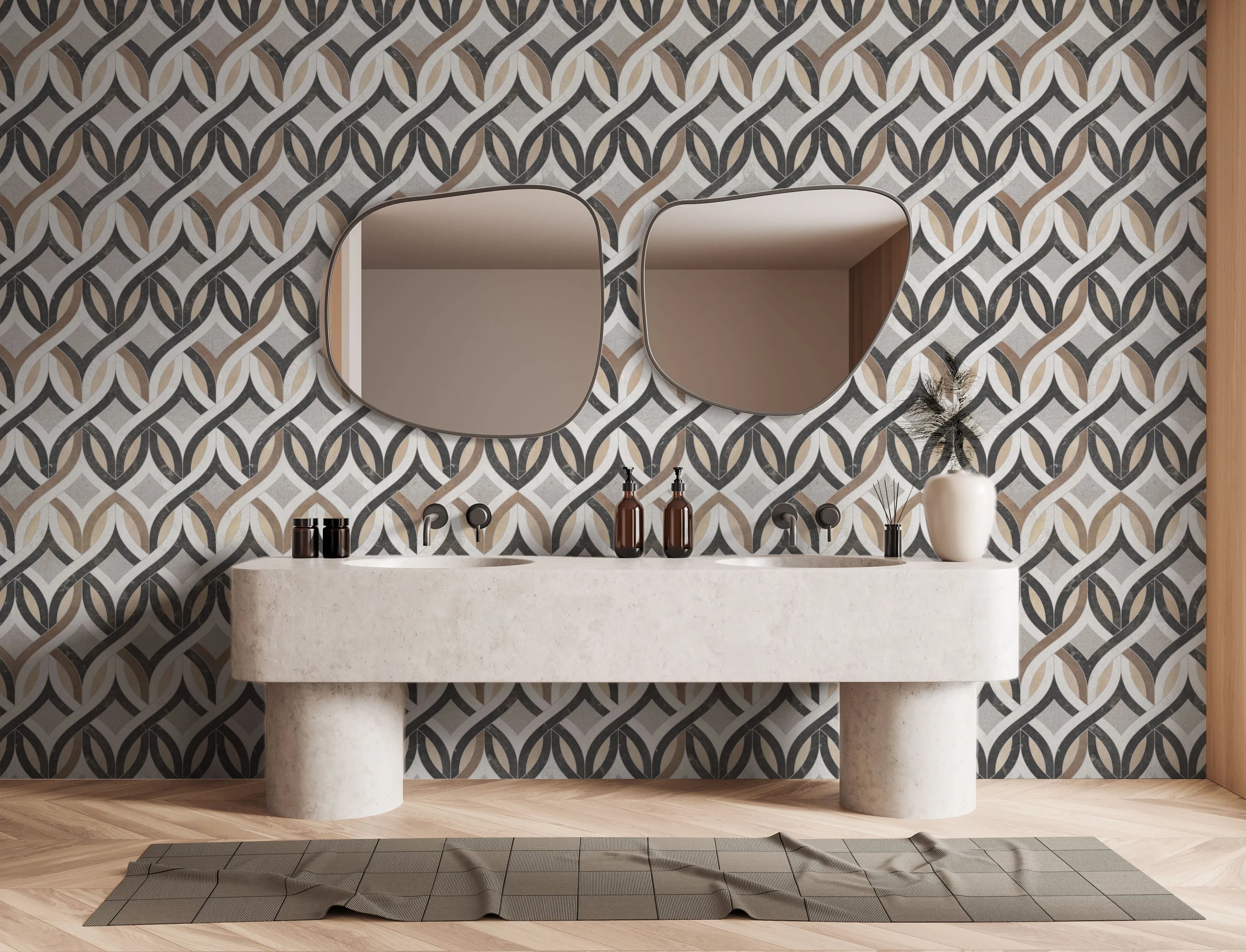 Marble Knots - Neutral Wallpaper from Olive et Oriel where you can shop wallpaper and artworks online