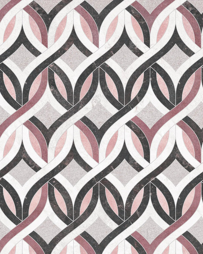 Marble Knots - Pink Wallpaper from Olive et Oriel where you can shop wallpaper and artworks online