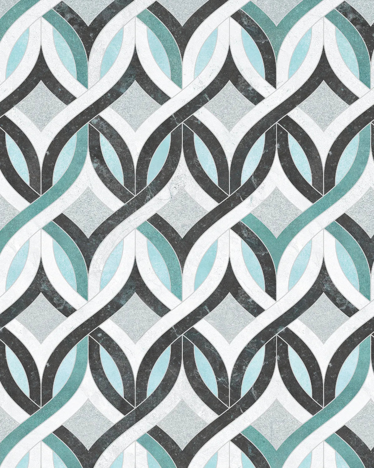 Marble Knots - Teal Wallpaper from Olive et Oriel where you can shop wallpaper and artworks online