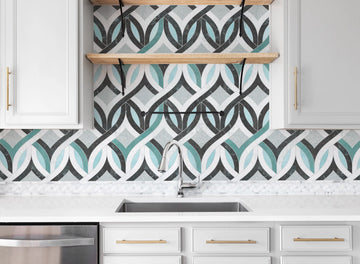 Marble Knots - Teal Wallpaper from Olive et Oriel where you can shop wallpaper and artworks online