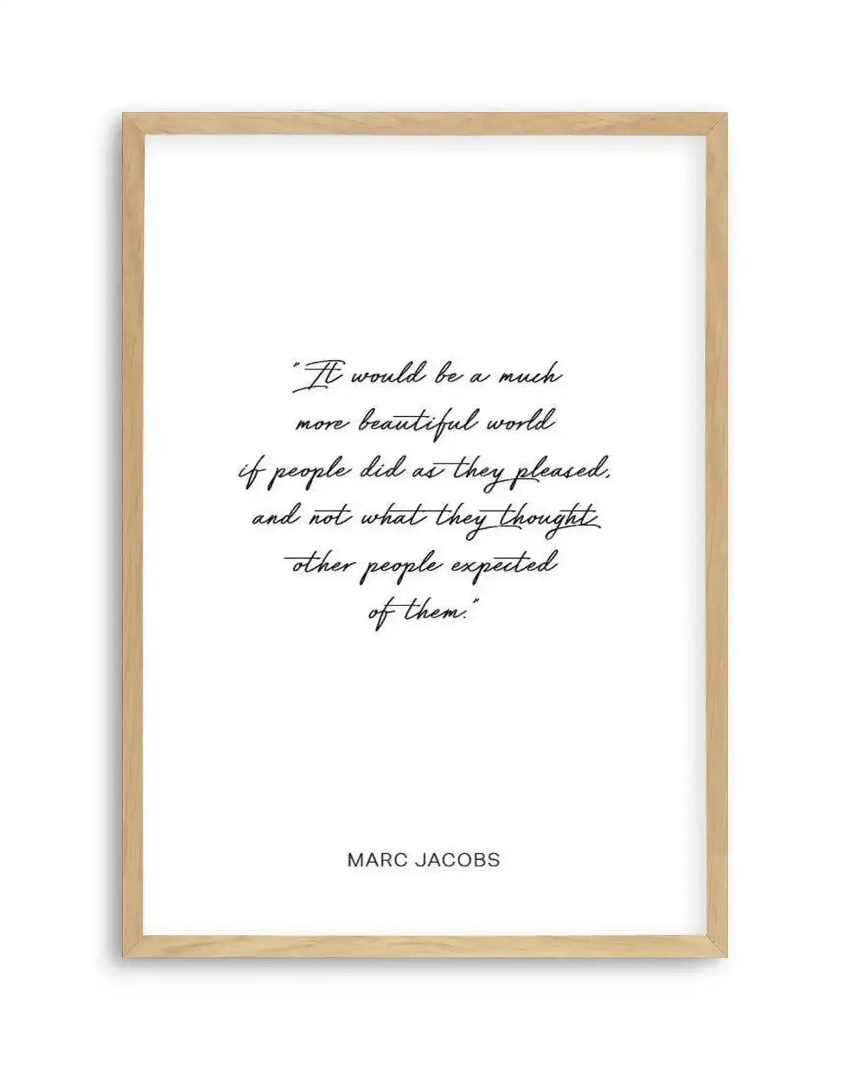 Marc Jacobs Quote Art Print from Olive et Oriel where you can shop wallpaper and artworks online