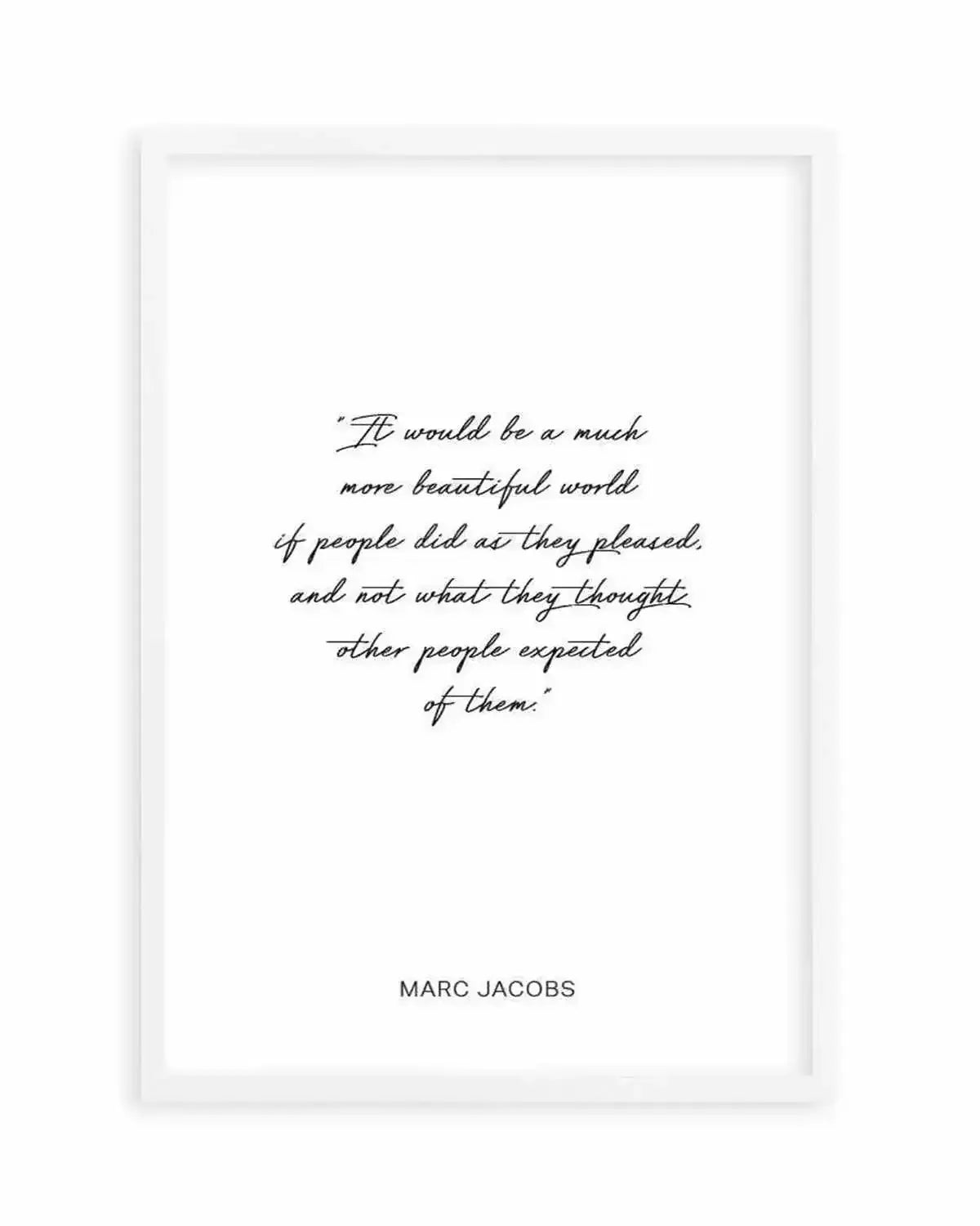 Marc Jacobs Quote Art Print from Olive et Oriel where you can shop wallpaper and artworks online
