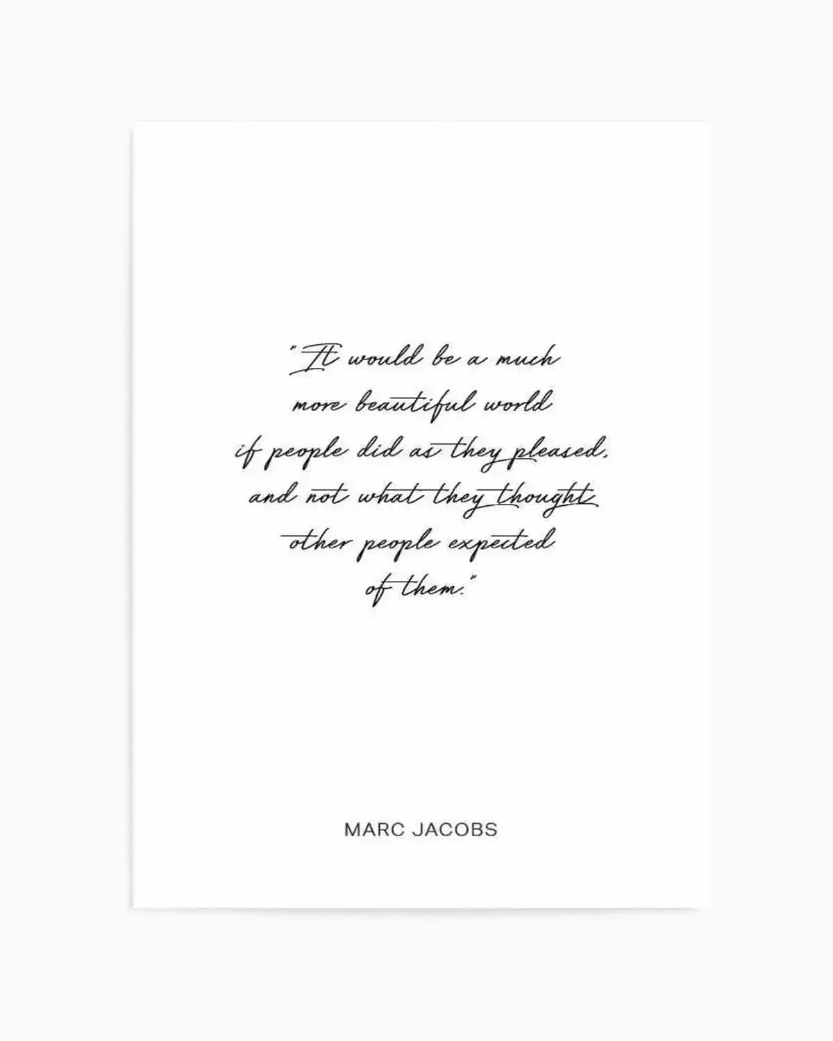 Marc Jacobs Quote Art Print from Olive et Oriel where you can shop wallpaper and artworks online