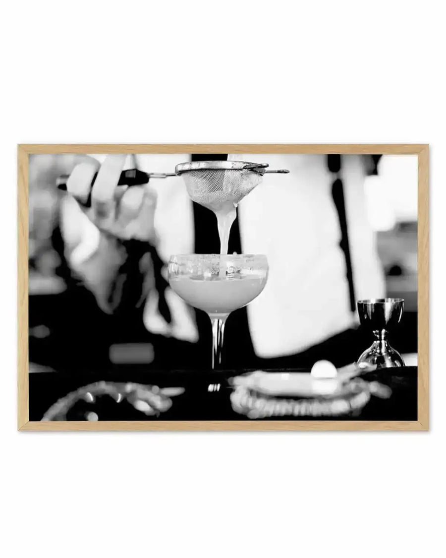 Margarita Cocktail | LS Art Print black black & white vintage art print