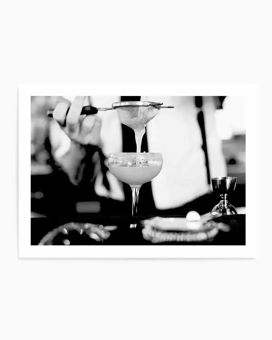 Margarita Cocktail | LS Art Print black black & white vintage art print