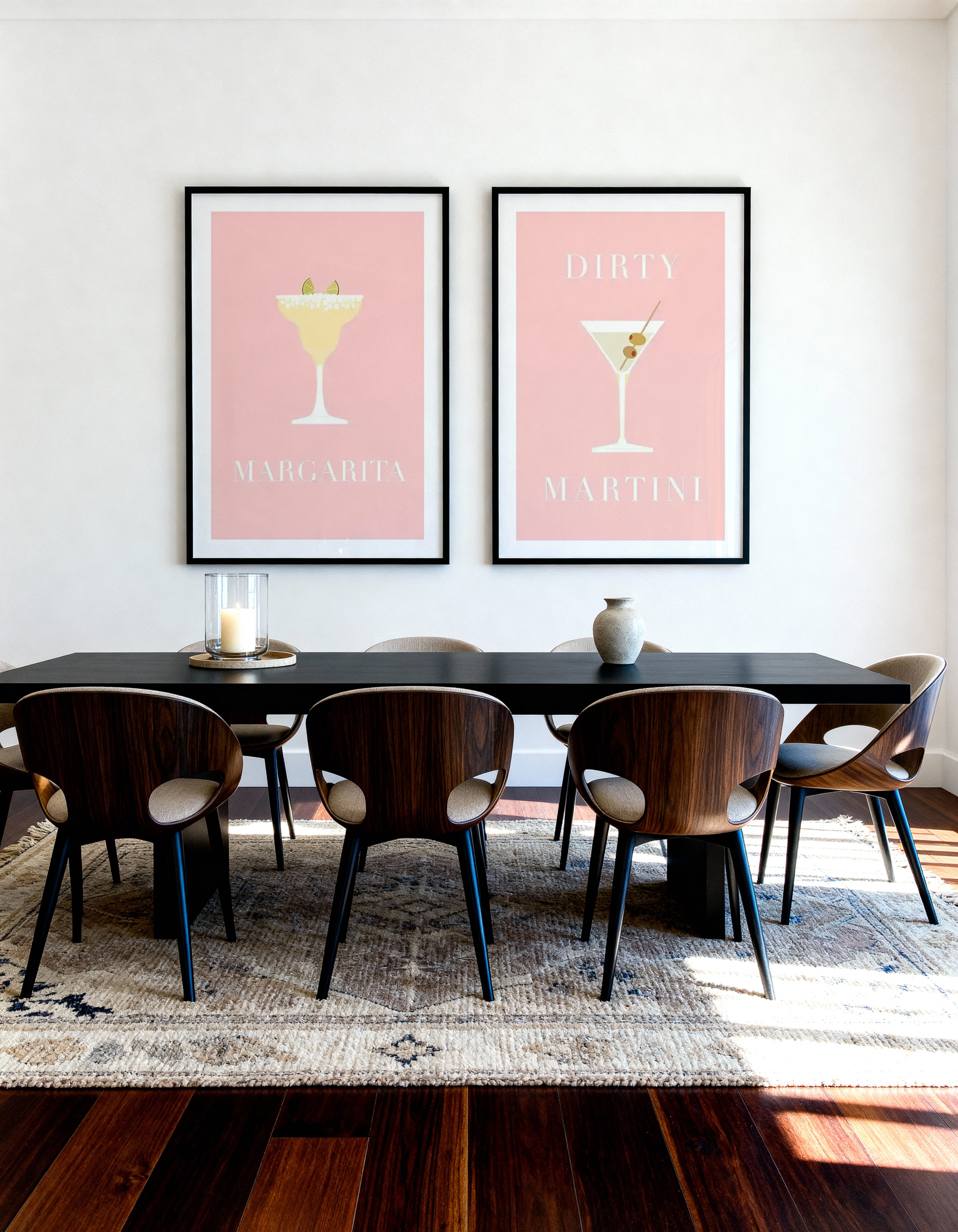 Margarita & Dirty Martini Art Print Set of 2 | Matching Wall Art
