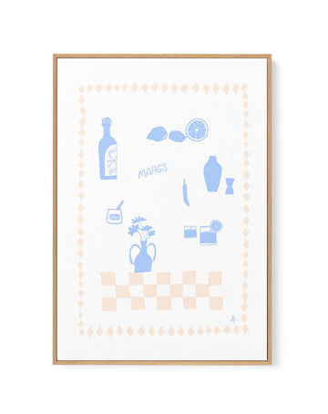 Margs Soft Blue Pink by Anne Korako | Framed Canvas Art Print from Olive et Oriel where you can shop wallpaper and artworks online