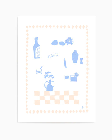 Margs Soft Blue Pink by Anne Korako | Art Print from Olive et Oriel where you can shop wallpaper and artworks online