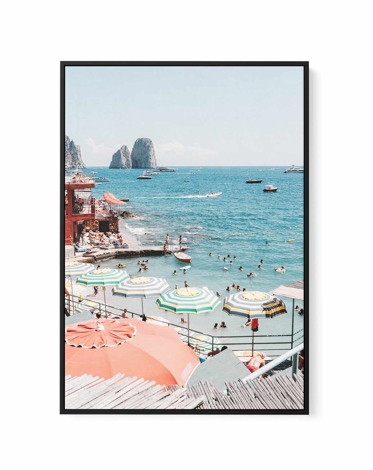 Marina Piccola, Capri | Framed Canvas Art Print