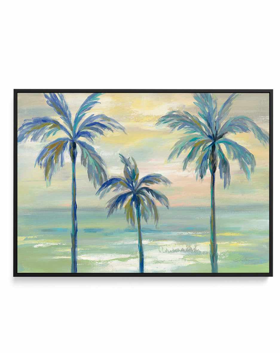 Marine Layer Palms | Framed Canvas Art Print