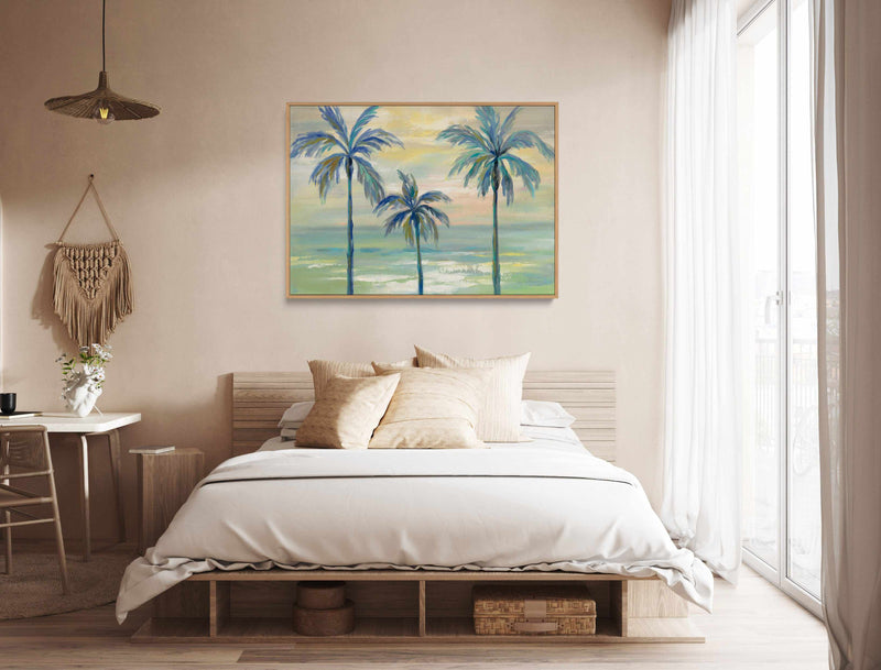 Marine Layer Palms | Framed Canvas Art Print