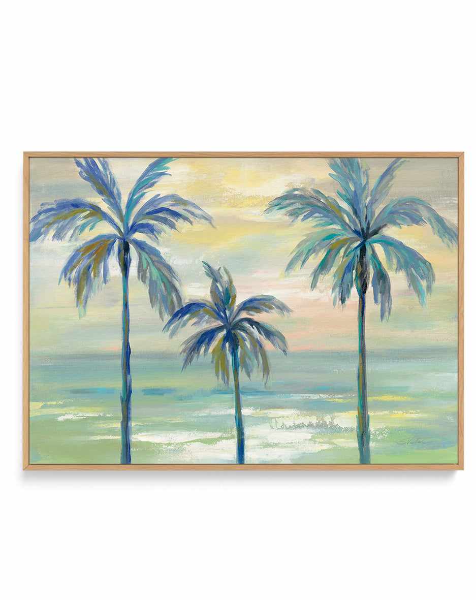 Marine Layer Palms | Framed Canvas Art Print