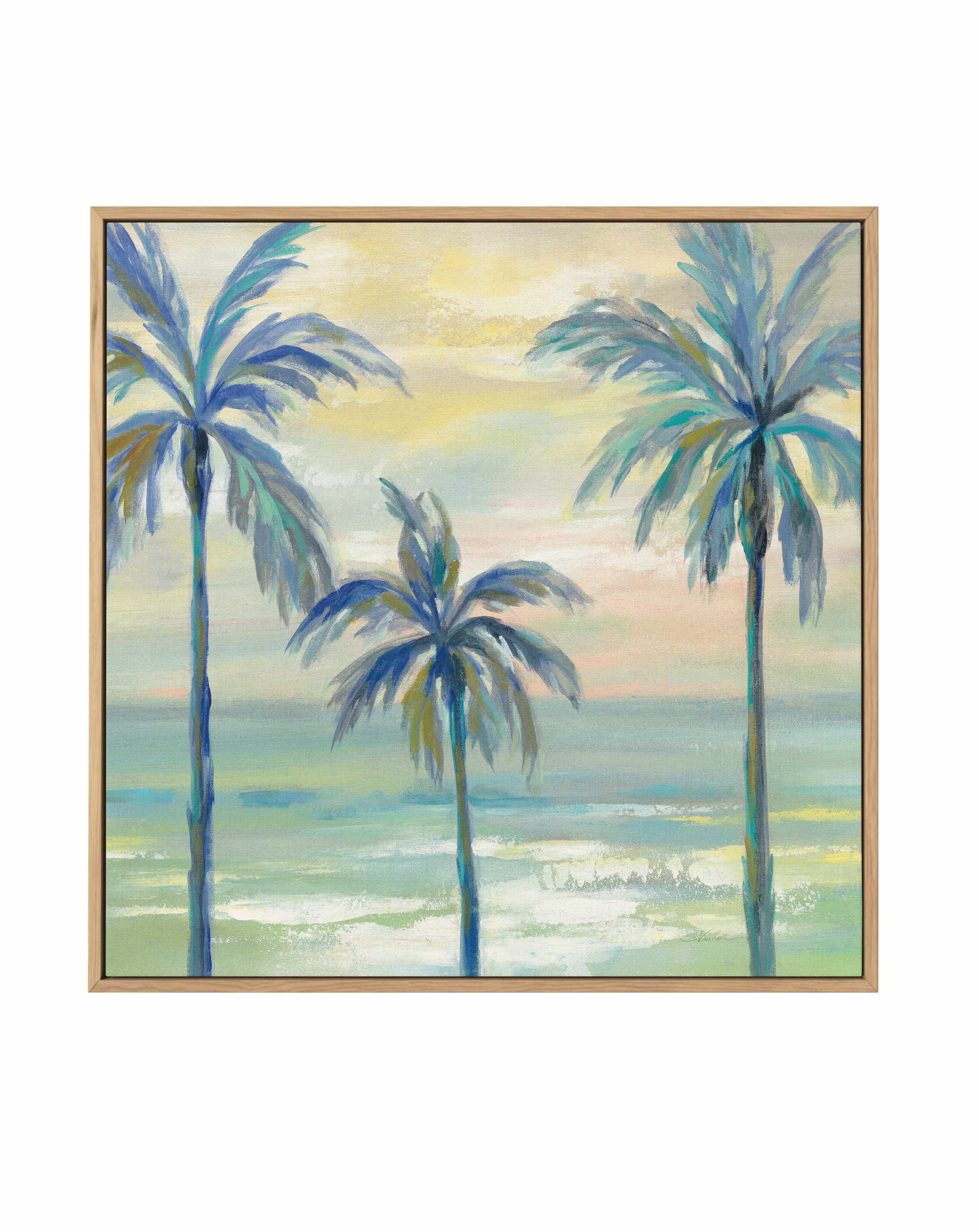 Marine Layer Palms Crop | Framed Canvas Art Print