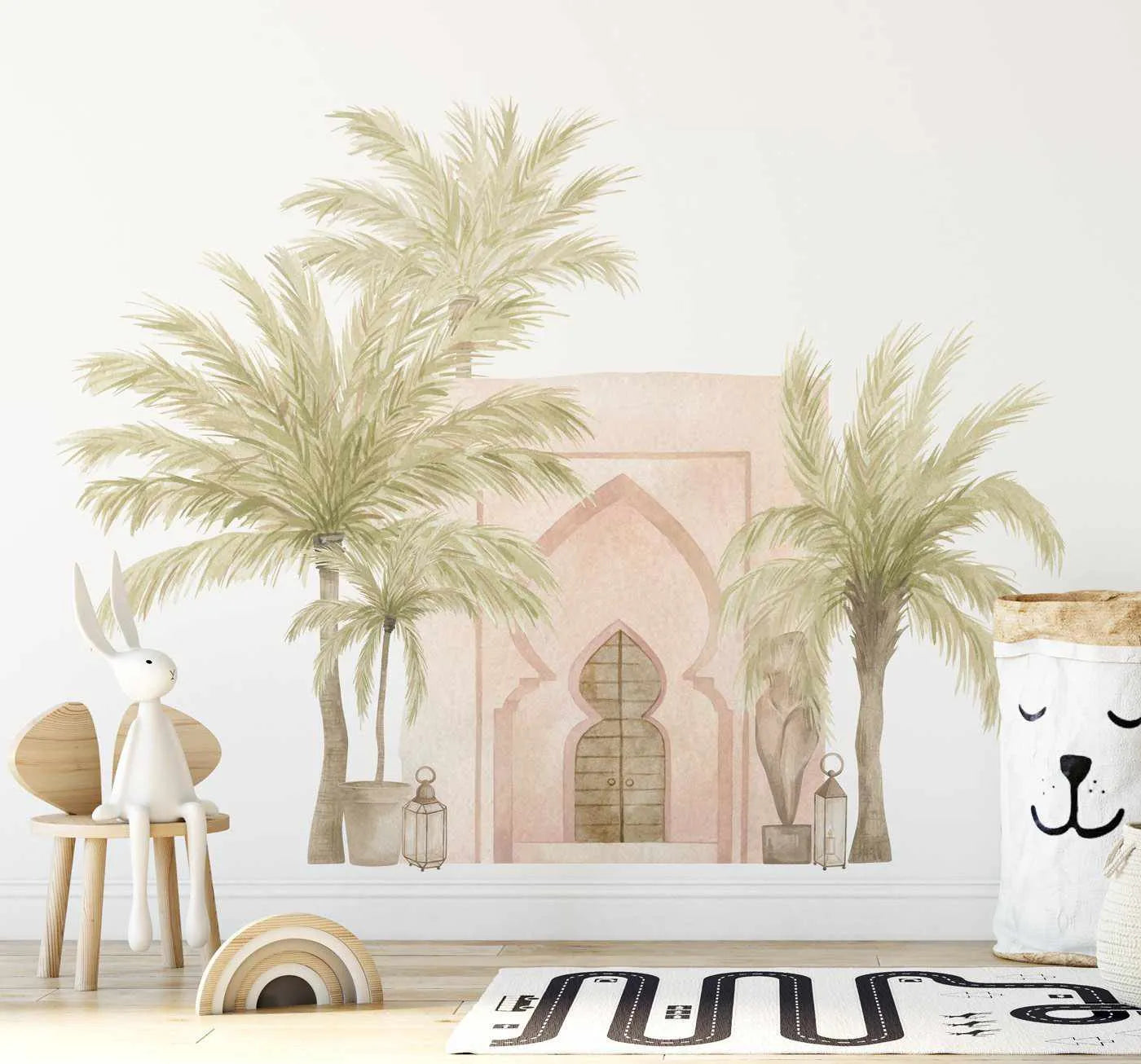 Marrakech Palms Wallpaper Mural-Wallpaper-Buy Kids Removable Wallpaper Online Our Custom Made Children‚àö¬¢‚Äö√á¬®‚Äö√ë¬¢s Wallpapers Are A Fun Way To Decorate And Enhance Boys Bedroom Decor And Girls Bedrooms They Are An Amazing Addition To Your Kids Bedroom Walls Our Collection of Kids Wallpaper Is Sure To Transform Your Kids Rooms Interior Style From Pink Wallpaper To Dinosaur Wallpaper Even Marble Wallpapers For Teen Boys Shop Peel And Stick Wallpaper Online Today With Olive et Oriel