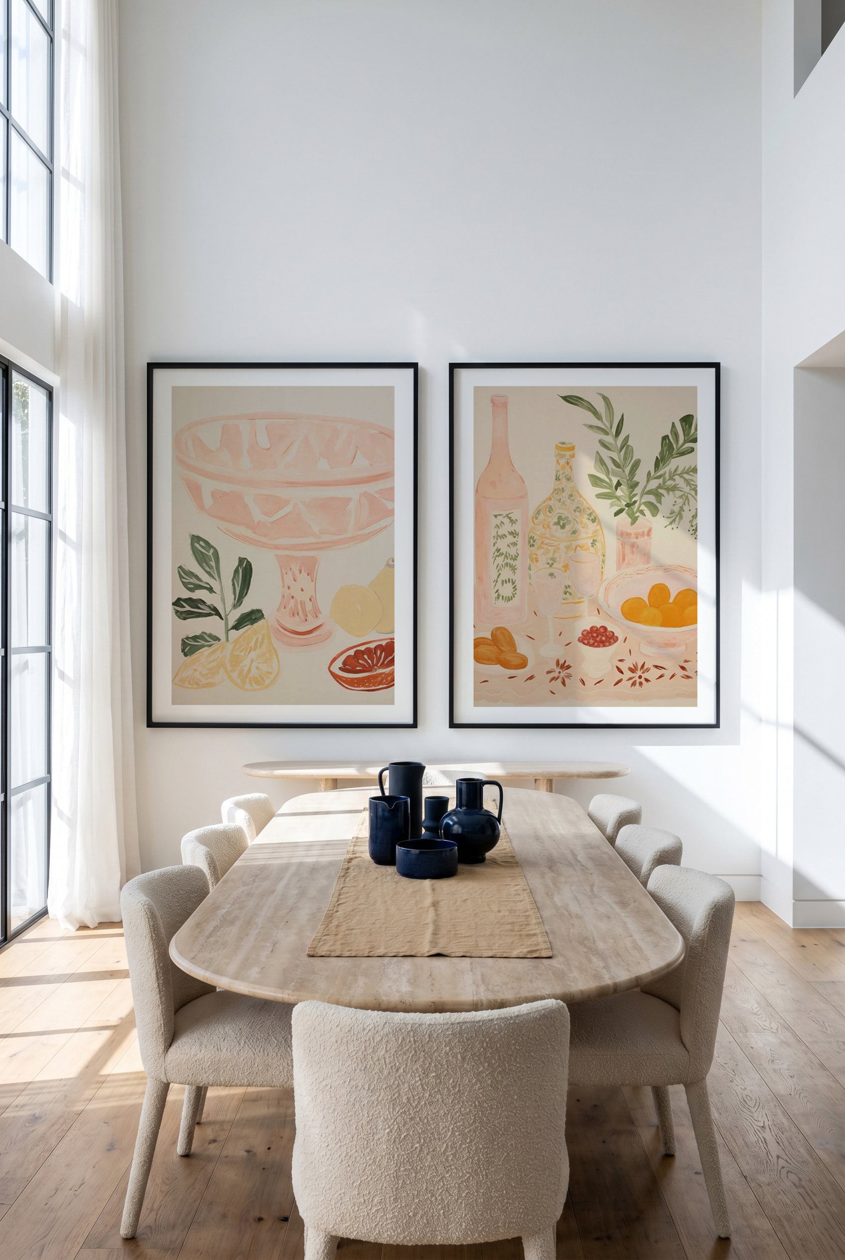 Marrakech Brunch No I & II Art Print Set of 2 | Matching Wall Art
