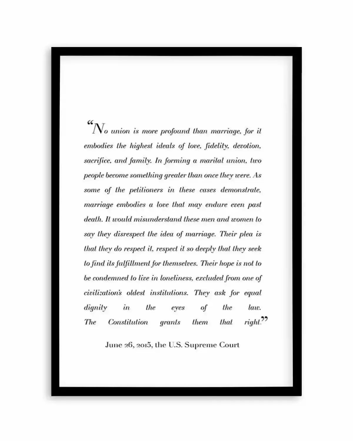 Marriage Is Profound | US Supreme Court Art Print from Olive et Oriel where you can shop wallpaper and artworks online