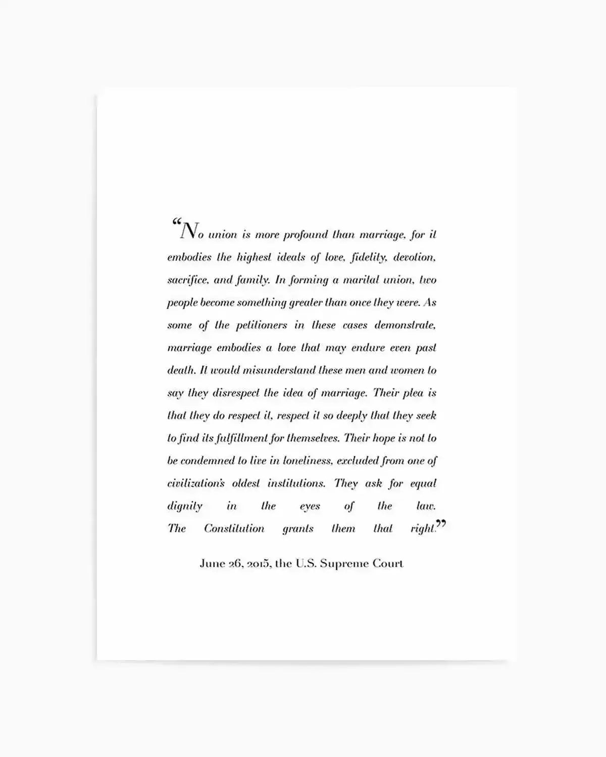 Marriage Is Profound | US Supreme Court Art Print from Olive et Oriel where you can shop wallpaper and artworks online