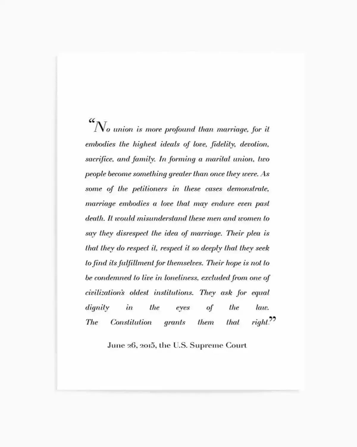 Marriage Is Profound | US Supreme Court Art Print from Olive et Oriel where you can shop wallpaper and artworks online