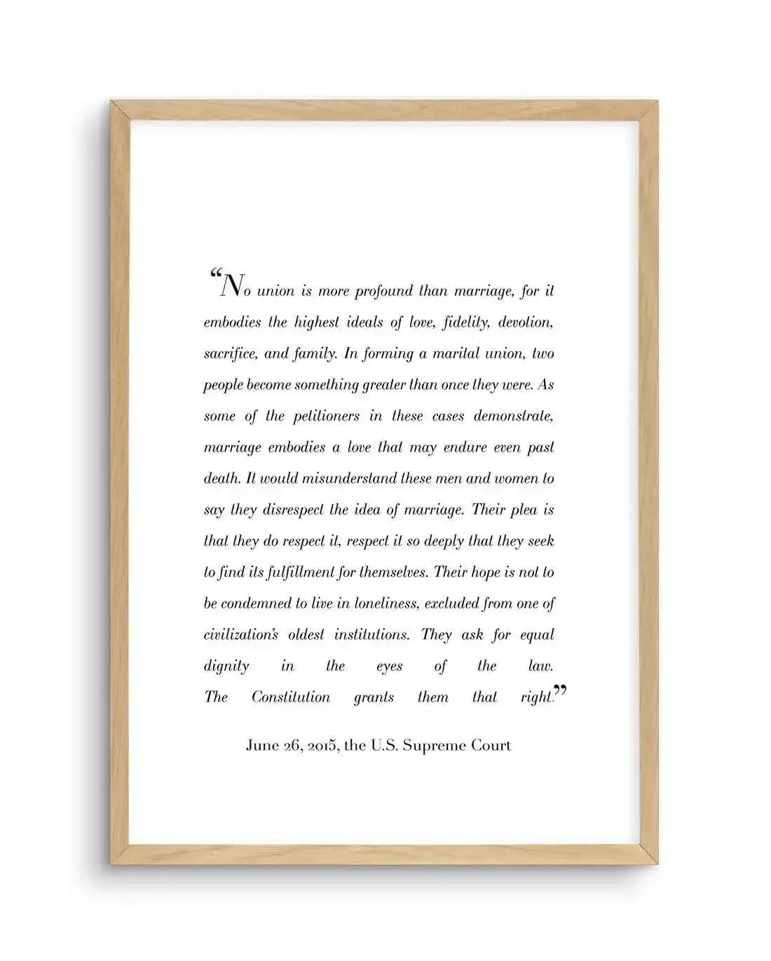 Marriage Is Profound | US Supreme Court Art Print-PRINT-Olive et Oriel-Olive et Oriel-A5 | 5.8" x 8.3" | 14.8 x 21cm-Oak-With White Border-Buy-Australian-Art-Prints-Online-with-Olive-et-Oriel-Your-Artwork-Specialists-Austrailia-Decorate-With-Coastal-Photo-Wall-Art-Prints-From-Our-Beach-House-Artwork-Collection-Fine-Poster-and-Framed-Artwork
