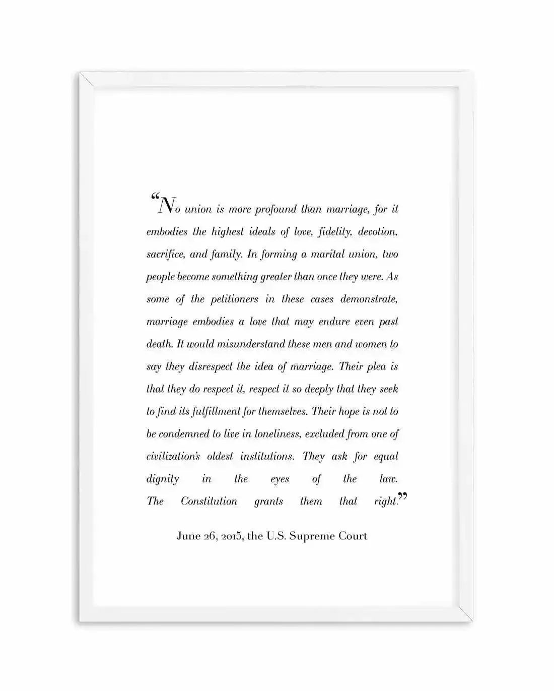 Marriage Is Profound | US Supreme Court Art Print-PRINT-Olive et Oriel-Olive et Oriel-A5 | 5.8" x 8.3" | 14.8 x 21cm-White-With White Border-Buy-Australian-Art-Prints-Online-with-Olive-et-Oriel-Your-Artwork-Specialists-Austrailia-Decorate-With-Coastal-Photo-Wall-Art-Prints-From-Our-Beach-House-Artwork-Collection-Fine-Poster-and-Framed-Artwork