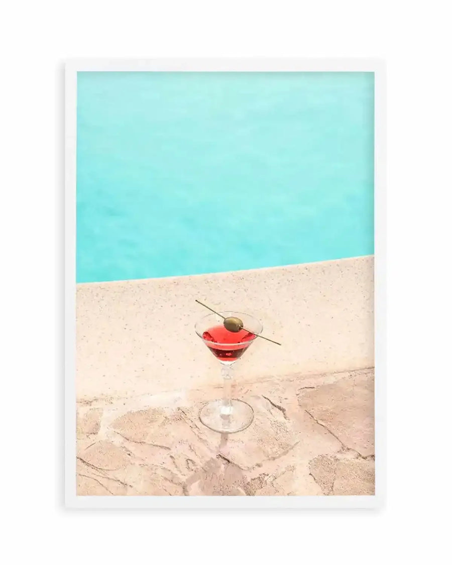 Martini By The Pool Art Print from Olive et Oriel where you can shop wallpaper and artworks online