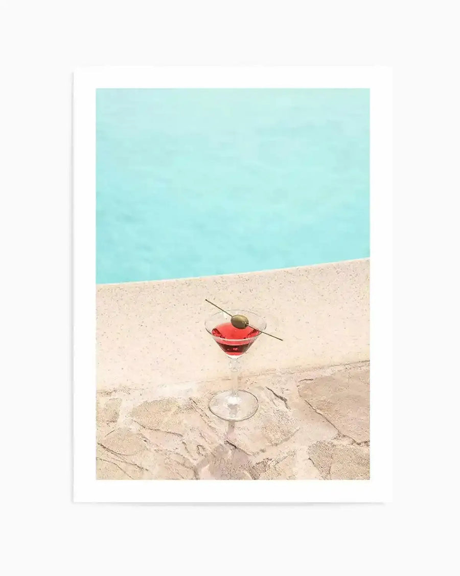 Martini By The Pool Art Print from Olive et Oriel where you can shop wallpaper and artworks online