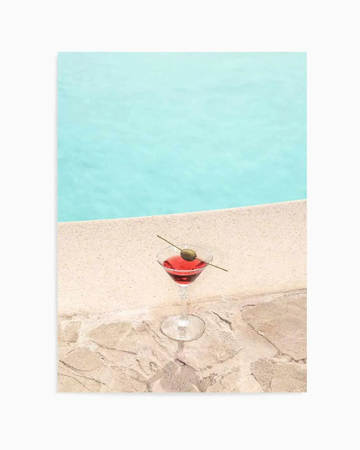 Martini By The Pool Art Print from Olive et Oriel where you can shop wallpaper and artworks online